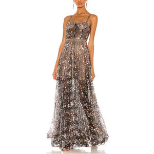 Bronx And Banco 'Noir' Gold Midnight Gown Size L